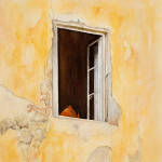 Itlay, window, watercolor