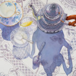 tea pot, watercolor