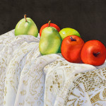 apple, pear, watercolor