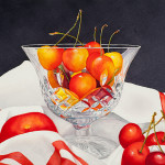 cherry bowl, watercolor